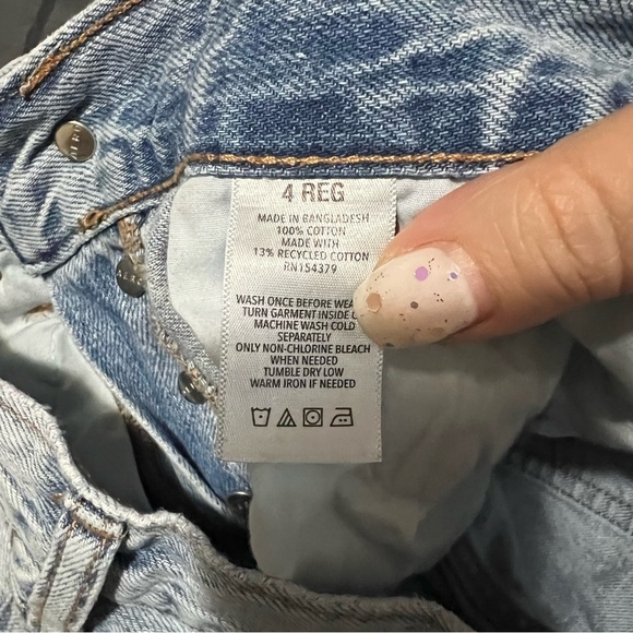 Aeropostale 90’s Baggy Button Fly High Rise Distressed Denim Jeans - Picture 11 of 11